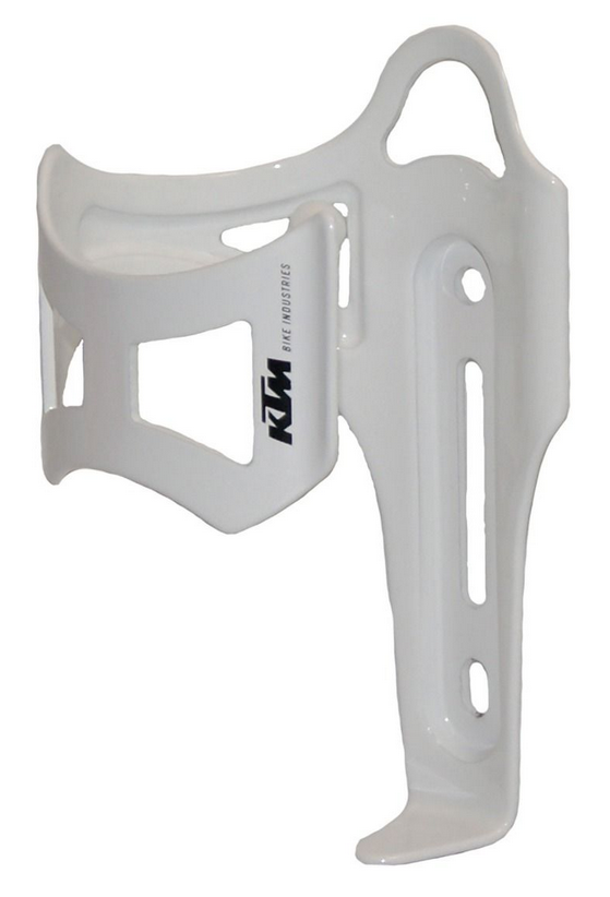 KTM Trinkflaschenhalter Seite weiß  Glanz Alu 36g